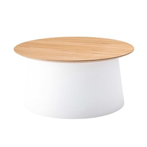 ローテーブル 机 低い ロータイプ センターテーブル センターテーブル 約直径69×高さ32.5cm L ホワイト ラウンドテーブル 組立品 リビン