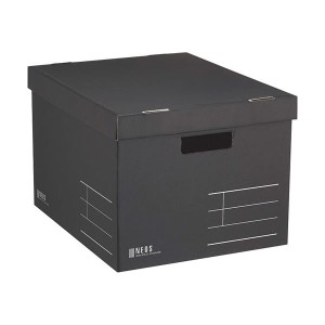(まとめ）コクヨ 整理 収納 ボックス（NEOS）Lサイズ フタ付き ブラック A4-NELB-D 1セット（10個）【×3セット】 黒 送料無料