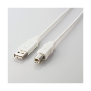 (まとめ) EU RoHS指令準拠環境対応USB2.0ケーブル 配線 (A)オス-(B)オス 1.5m ホワイト USB2-ECO15WH 1本 【×20セット】 白 送料無料