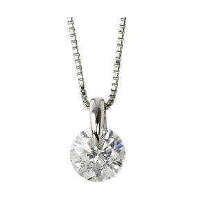 ダイヤモンドペンダント／ネックレス 一粒 プラチナ Pt900 0.5ct ダイヤネックレス 一点留 Hカラー SI2クラス Good 0.5カラット 鑑定書付