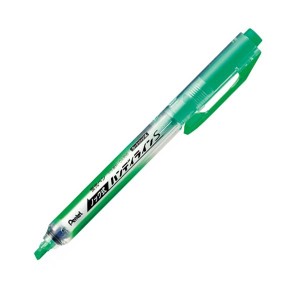 (まとめ) ぺんてる 蛍光ペン ノック式ハンディラインS ライトグリーン SXNS15-K 1本 【×100セット】 緑 輝く緑の光、手軽に使えるノック