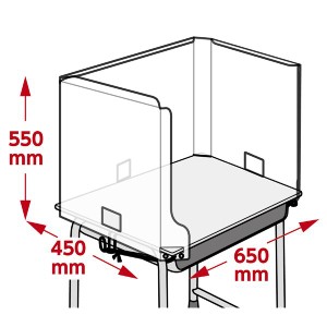 （まとめ） 新JIS規格対応 学校机 テーブル 用 飛沫防止ガード 650×450×550mm 【×5セット】 送料無料
