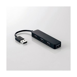 （まとめ）USB2.0ハブ(コンパクトタイプ) ブラック U2H-SN4NBBK 1個【×5セット】 黒 送料無料