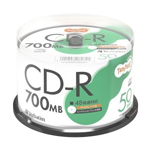 TANOSEE バーベイタム データ用CD-R 700MB 48倍速 スピンドルケース SR80FPW50T2 1セット(300枚：50枚×6パック) 送料無料