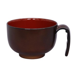 (まとめ) 台和 取っ手付き汁椀 ブラウン HS-N30 1個 【×3セット】 茶 大きな取っ手付きの汁椀で、使いやすくスタイリッシュなブラウンカ