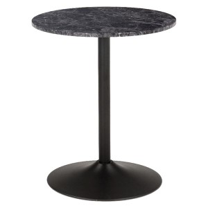 ダイニングテーブル ダイニング用テーブル 食卓テーブル 机 約直径60cm 丸型 (円形 ラウンド) マーブルブラック 金属 スチール フレーム 