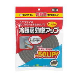 （まとめ）セメダイン 高断熱すきま用テープ 10mm×15mm×2m グレー TP-522 1巻 【×10セット】 送料無料