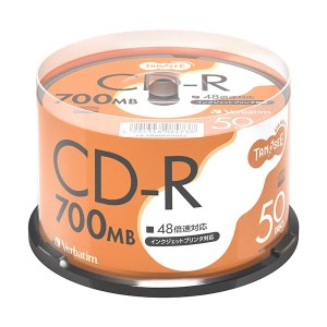 TANOSEE バーベイタム データ用CD-R 700MB 48倍速 スピンドルケース SR80FP50T2 1セット(200枚：50枚×4パック) 送料無料