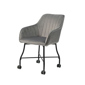 パーソナルチェア (イス 椅子) リビングチェア リビング用 応接チェア イス 椅子 約幅58cm グレー キャスター付 移動可能 車輪付き 組立