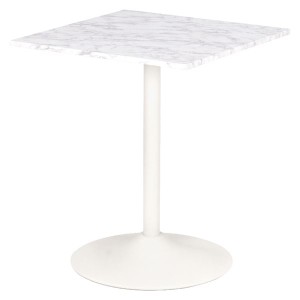 ダイニングテーブル ダイニング用テーブル 食卓テーブル 机 約幅60cm スクエア マーブルホワイト 金属 スチール フレーム 石目調 カフェ