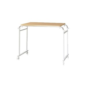 サイドテーブル エンドテーブル コーナーテーブル 小型 脇台 机 ミニテーブル 約幅96〜145cm ナチュラル キャスター付 移動可能 車輪付き