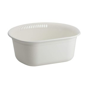 (まとめ) 洗い桶/ウォッシュタブ 【D型】 抗菌 清潔 効果 プラスチック製 ホワイト キッチン 台所 用品 『ポゼ』 【40個セット】 白 送料