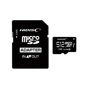 HIDISC microSDXCカード 512GB A2 V30 CLASS10 UHS-1 Speed Class3対応 SD変換アダプタ付き HDMCSDX512GCL10UIJP3 送料無料