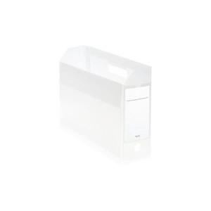 （まとめ）プラス PPボックスファイル+ クリアホワイト【×50セット】 白 透明な白さが魅力の、50セットのプラスチックボックスファイル+