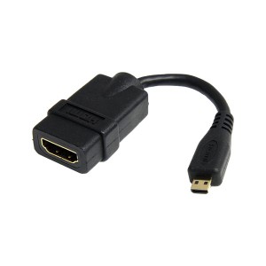 (まとめ) StarTechハイスピードHDMI変換ケーブル 配線 12cm HDMI タイプA(メス)-Micro HDMI タイプD(オス) HDADFM5IN1本 【×10セット】 