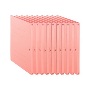（まとめ）プラス 利用者カルテフラットファイル10冊 ピンク【×10セット】 使いやすさ抜群 10冊セットでお得な利用者カルテファイル 可