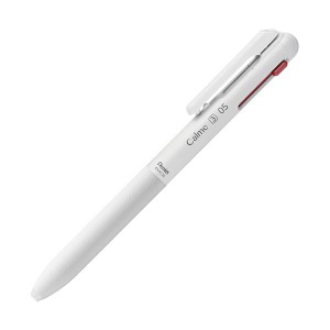 （まとめ）ぺんてる 3色ボールペン Calme(ブリスター仕様) 0.5mm (軸色：グレイッシュホワイト) XBXAC35W 1本【×5セット】 白