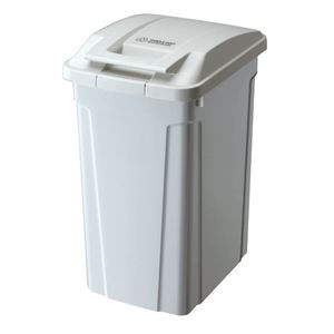 〔10個セット〕 ゴミ箱 ダストボックス 約幅31.5cm 45L ホワイト 屋外用 ロック式 ふた付き SPハンドル付き プラスチック 店舗 白 送料無