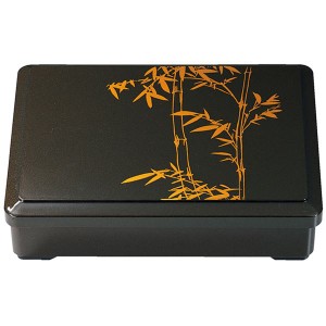 9寸 DX長手弁当/和食器 【肉厚型 梨地竹 仕切付 A】 275×215×67mm 日本製 国産 〔和食 レストラン 居酒屋 店舗 お店〕