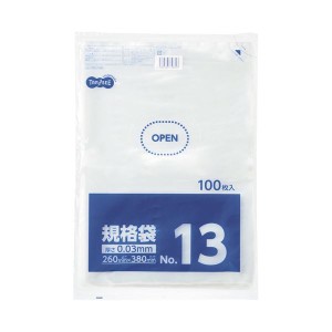 （まとめ）TANOSEE 規格袋 13号0.03×260×380mm 1パック（100枚）【×20セット】 送料無料