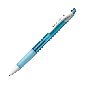 (まとめ) TANOSEE ノック式油性ボールペン（なめらかインク） 細字 0.7mm アクアブルー（インク：黒） 50本 【×10セット】 青 送料無料