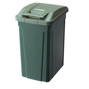 〔10個セット〕 ゴミ箱 ダストボックス 約幅31.5cm 45L グリーン 屋外用 ロック式 ふた付き SPハンドル付き プラスチック 店舗 緑 送料無