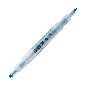 （まとめ） TANOSEEキャップが外しやすい蛍光ペン ツイン 青 1本 【×50セット】 簡単に外せるキャップ 蛍光ペンツイン 青 1本詰替タイプ