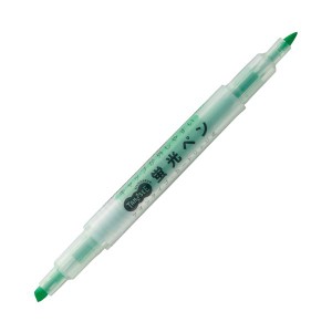 （まとめ） TANOSEEキャップが外しやすい蛍光ペン ツイン 緑 1本 【×50セット】 簡単に外せるキャップ 蛍光ペンツイン緑、詰替えタイプ