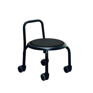 スツール イス バーチェア 椅子 カウンターチェア オットマン 足置き 幅32cm ブラック×ブラック 金属 スチール スタッキング キャスター