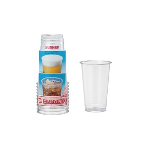 （まとめ） サンナップ クリアーカップ 420ml 10個入 【×20セット】 透明なカップで冷たい飲み物がより鮮やかに楽しめる 清涼感溢れるク