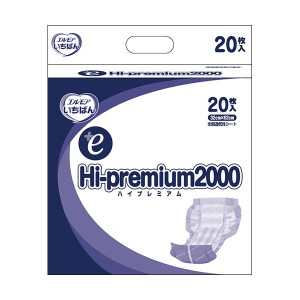 （まとめ）カミ商事 エルモア いちばん +eHi-premium2000 1パック（20枚）【×5セット】 超吸収パッド 驚異のウェットバック力で快適さを