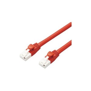 （まとめ） LANケーブル 配線 Cat6A 5m 赤 LD-GPAT／RD5／RS【×10セット】 送料無料