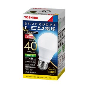 （まとめ）東芝ライテック LED電球 一般電球形 E26口金 4.4W 昼白色 LDA4N-G/40W/2 1個 【×5セット】 送料無料