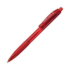 (まとめ) TANOSEE ノック式油性ボールペン（なめらかインク） 0.7mm 赤 1本 【×100セット】 送料無料
