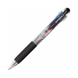 (まとめ) トンボ鉛筆 3色油性ボールペン リポーター3 0.7mm （軸色 透明） BC-TRC20 1本 【×30セット】 送料無料