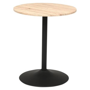 ダイニングテーブル ダイニング用テーブル 食卓テーブル 机 約直径60cm 丸型 (円形 ラウンド) ナチュラル 金属 スチール フレーム 木目調