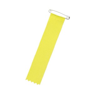 （まとめ）リボン 徽章ビラ 黄 459-783【×100セット】 輝く黄色のリボンとビラが100セット 華やかな装飾品であなたのスタイルを彩る 送