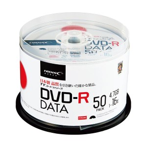 （まとめ）ハイディスク データ用DVD-R4.7GB 1-16倍速 ホワイトワイドプリンタブル スピンドルケース TYDR47JNP50SP1パック(50枚) 【×3