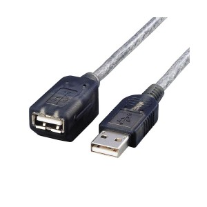 (まとめ) マグネットUSB1.1延長ケーブル 配線 (A)オス-(A)メス グラファイト 2.0m USB-EAM2GT 1本 【×10セット】 送料無料