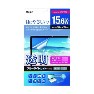 （まとめ）透明ブルーライトカットフィルム ノートPC パソコン 15.6ワイド用 SF-FLKBC156W 1枚【×2セット】 青 送料無料