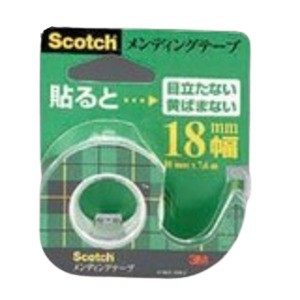 3M Scotchメンディングテープ18mm×7.6m CM18 32-977 【12個セット】 究極の修復力 驚異の3Mテープ 18mm×7.6mの超ロングサイズ CM18 32-