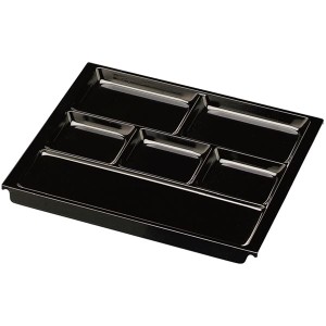 フライトプレート/和食器 【オール黒塗 TA】 370×330×21mm 日本製 国産 〔和食 レストラン 居酒屋 店舗 お店〕