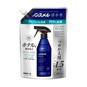 （まとめ）白元アース ノンスメル 清水香 ハーバルフレッシュの香り つめかえ用 600ml 1パック 【×5セット】 送料無料