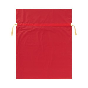 フロンティア 梨地リボン付き巾着袋 赤 LL 20枚 FK2401 送料無料