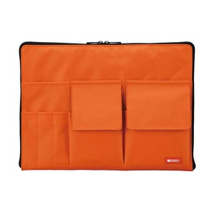（まとめ）リヒトラブ バック・イン・バッグ A4橙 A-7554-4 1個【×5セット】 バッグの中をスッキリ整理 薄型でかさばらないA4サイズのバ