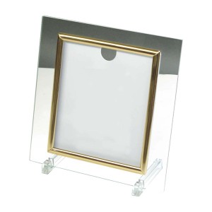 【透明ガラス】ミニ色紙用フレーム　ガラスミニ色紙(136×121mm) 面金/ゴールド 美しい輝きを放つガラスミニ色紙フレーム 高級感溢れる装