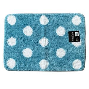 【40個セット】 バスマット/お風呂マット 【45×65cm ブルー】 ポリエステル ルックス HAPPY MAT ファンシードット 〔脱衣所〕 青 送料無