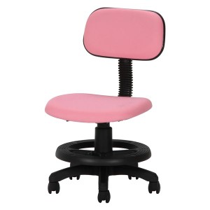 デスク (テーブル 机) チェア (イス 椅子) 学習椅子 (イス チェア) 約幅45cm 子供用 ブラック×ピンク 金属 スチール キャスター 高さ調