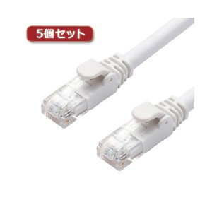 【5個セット】 LANケーブル 配線 /CAT6A/スタンダード/10m/ホワイト LD-GPA/WH10X5 白 未来を繋ぐ伝説のLANケーブル、高速光通信に最適な