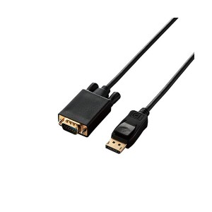 変換ケーブル 配線 DisplayPort-VGA 1.0m ブラック CAC-DPVGA10BK 黒 高画質映像をVGAディスプレイに簡単接続 エレコム DisplayPort-VGA